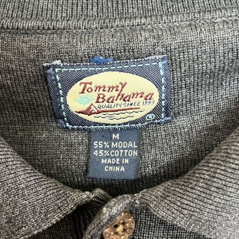 Tommy Bahama Mens Long Sleeve Modal/Cotton 2 Button Placket Sweater Gray‎ Medium - Picture 4 of 11